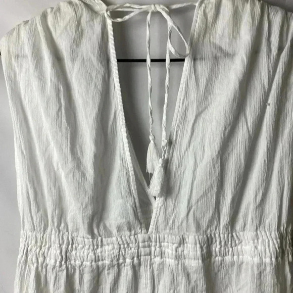 MONA SOL WO SIZE MEDIUM WHIT LOND BEACH COVER  UP / DRESS 100% COTTON SIDE SLITS - Picture 7 of 11